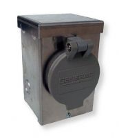 Generac 6346 30-Amp 120 or 240-Volt Raintight Aluminum Power Inlet Box with Front Spring-Loaded Flip Lid; UPC 696471063462 (GENERAC6346 GENERAC-6346 GENERAC-63-46  GENERAC 63 46 GENERAC 6346  GENERAC/6346) 