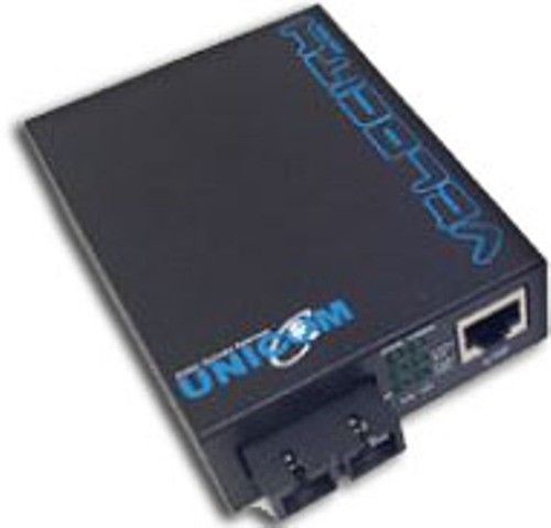Unicom GEP-5301TF-C Tri-Speed Gigabit Converters, Conforms to IEEE 802.3 10/100/1000Base-T and IEEE 802.3 1000Base-SX/LX Gigabit Ethernet standards, Converts between UTP cabling and FiberOptic cabling, Fiber cabling connectivity up to 10Km, One RJ-45 connector, Auto-MDI/MDIX for UTP port, Auto full- or Half-duplex operation mode for UTP Port, Uses store-and-forward switching to separate collision domains (GEP-5301TF-C GEP5301TFC GEP 5301TF C)