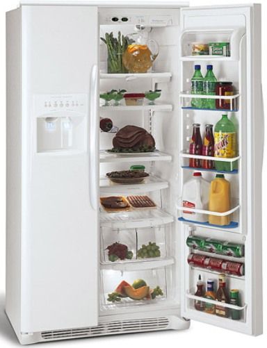 Frigidaire GHSC39EJPW Counter Depth 22.6 Cu. Ft. Side by Side Refrigerator, Pearl White, 7 Button Clean Touch Dispenser, Lighted Dispenser Paddles, 1 Sliding SpillSafe Glass Shelf, 2 Fixed Clear 2-Liter Door Bins, 2 Fixed SpillSafe Glass Shelves, 2 Humidity Controls (GHS-C39EJPW GHSC-39EJPW GHSC39EJP GHSC39EJ GHSC39E)