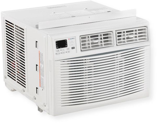 Global Industrial 292854 Window Air Conditioner, White; 12000 BTU; 115V; Energy Star Rated; 24-Hour Timer Mode; Sleep Mode; Eco Mode; Self Troubleshooting Mode; Filter Cleaner Reminder; Multi Directional Louvers; Auto Restart; 241 CFM Medium, 211 CFM Low, 270 CFM High; 15 A; 1590 RPM; Cool Only; Electronic Controls; Dimensions (WxHxD): 19.75