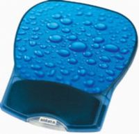 Aidata GL012D Deluxe Gel Mouse Pad Wrist Rest, Water Drop, Soft cushion gel and silky smooth wrist rest provides computing comfort, Colored micro-structured surface or polyester surface for precise tracking, Non-skid backing keeps pad in place, Size 254 x 217 x 30 mm (10&#733; x 8.55&#733; x 1.18&#733;) (GL-012D GL 012D GL012-D GL012) 
