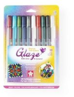 Glaze 38369 3D Glossy Pen 10-Pack; Pen offers 3-D raised lines and glossy lettering; Perfect for rubber-stampers, scrapbookers who want to create a 3-D, raised effect on any nonporous surface; AP non-toxic and water resistant; Set includes 10 pens: Sepia, Turquoise, Black, White, Hunter Green, Royal Blue, Clear, Real Red, Deep Green, Gray; Colors subject to change; Shipping Weight 0.5 lb; Shipping Dimensions 7.65 x 5.25 x 0.5 in; UPC 053482383697 (GLAZE38369 GLAZE-38369 SCRAPBOOKING DRAWING) 