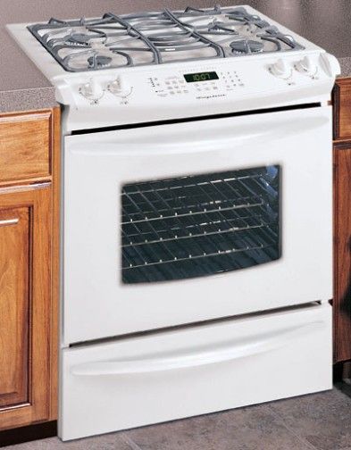 Frigidaire GLCS389FS Slide-in Dual Fuel Range, White, EasySet 510 Electronic Oven Control with Key Pad Entry and Integrated Warmer Drawer Control, Full-Surface, 3-Piece Cast Iron Grates & Caps, 4.2 Cu. Ft. All-Gas Self-Cleaning Oven with Auto-Latch Safety Lock (GLC-S389FS GLCS389 GLCS389F)