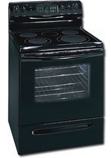 Frigidaire GLEF384GB Freestanding Electric Range with 5 Elements, Ceramic Smoothtop Surface, 5.4 cu. ft. Self-Clean Oven, Electronic Oven Control and Storage Drawer, Color-Coordinated Glass Oven Door and UltraSoft Handle, Seamless Upswept Cooktop, ColorMatch Ceramic Smoothtop Cooking Surface, 1- 6