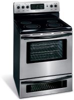 Frigidaire GLEFM386FC - Electric Smoothtop Range Stainless Steel Gallery Series 30" Free-Standing Electric Range, 5.4 cu. ft. Maxx Capacity Oven and Bake-n-Warm Mini Oven, Two expandable 6" to 9" elements, 2 flat oven racks , 3500 watt bake element, 3600 watt broil element (GLEF M386FC GLEF-M386FC GLEFM 386FC) 