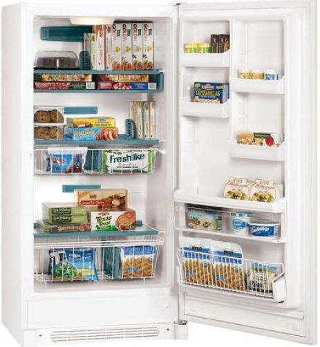 Frigidaire GLFH17F8HW Frost Free 16.6 Cu. Ft. Large Upright Freezer, White, Adjustable Temperature Control, Enhanced Directional Airflow Port, Enhanced Interior Lighting, Power On Light, Precision Set Digital Control, Smooth Arc Door with Color-Coordinated Steel Handle and Hidden Hinge (GLF-H17F8HW GLFH-17F8HW GLFH17F8H GLFH17F8)