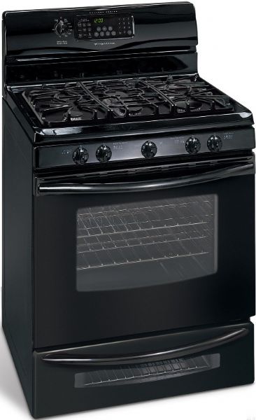 Frigidaire GLGFM98GPB Gallery Series 30in Freestanding Natural Gas Range, 16,000 BTU Power Plus Sealed Burner, 12,000 BTU Sealed Power Burner, 9,500 BTU Sealed Burner, 9,500 BTU Oval XtraZone Sealed Burner, 5,000 BTU Sealed Burner with 500 BTU Low Simmer, Full-Width with Deep Sump Top Grates, Electronic Pilotless Ignition, Seamless Upswept Cooktop, Interchangeable Cast Iron Griddle, Pearl Black Color (GLGF-M98GPB GLGF M98GPB GLGFM98G-PB GLGFM98G PB)