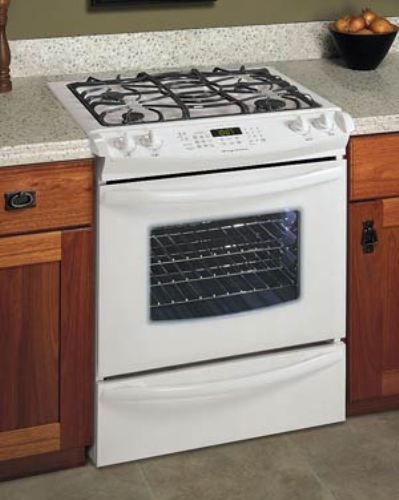 Frigidaire GLGS389FS Full Gas Slide-in Range, White, EasySet 510 Electronic Oven Control with Key Pad Entry and Integrated Warmer Drawer Control, Full-Surface, 3-Piece Cast Iron Grates & Caps, 4.2 Cu. Ft. All-Gas Self-Cleaning Oven with Auto-Latch Safety Lock (GLG-S389FS GLGS389 GLGS389F)