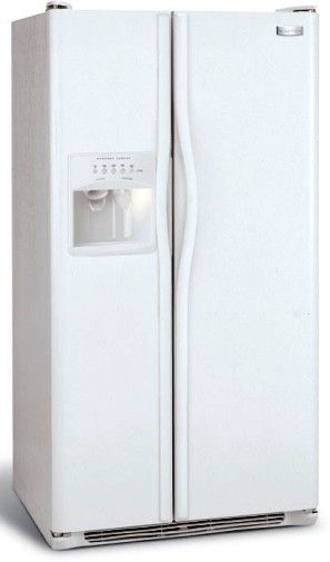 Frigidaire GLHS35EHW Standard Depth 22.6 Cu. Ft. Side by Side Refrigerator, White, 5 Button Clean Touch Dispenser, 2 Adjustable Clear Gallon Door Bins, 2 Clear Crispers, 2 Fixed Clear 2-Liter Door Bins, 2 Humidity Controls (GLHS35EH GLHS35E GLHS35 GLH-S35EHW GLHS-35EHW)