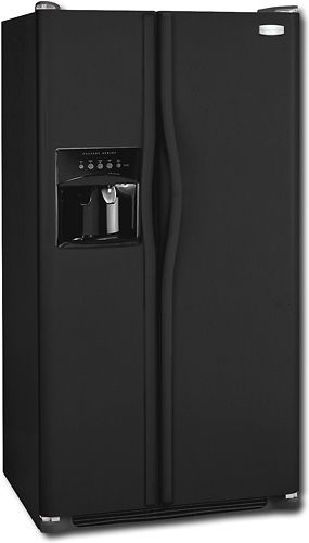 Frigidaire GLHS36EJB Side by Side 22.6 Cu. Ft. Standard Depth Refrigerator, Black, UltraSoft Color-Coordinated Textured Doors, UltraSoft Handles, 5 Button Clean Touch Dispenser, Filter Change Light, 2 Adjustable Clear Gallon Door Bins, 2 Fixed Clear 2-Liter Door Bins, 2 Humidity Controls (GLH-S36EJB GLHS36EJ GLHS36E GLHS36)