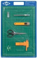 Lance GMK818 Self-healing Cutting Mat 12x18in Hobby Kit with art knife, spare blades, 7in scissors, circle cutter with spare blades and a rotary cutter; UPC 088354933625, Harmonized Code 3926909980 (GMK-818 GMK 818) 