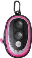 HMDX Audio GO3PKB Go 3 Portable Speaker Case, Pink; Line/Aux-in for connecting music devices; External volume controls; Stores and protects your device and headphones; Battery operated; Requires 3 "AAA" batteries (Not Included); Built-In clip safely, and securely attaches your prized players to bags, belts, backpacks, carrying bag, purse, etc.; UPC 031262049254 (GO3-PKB GO-3PKB GO3 PKB) 