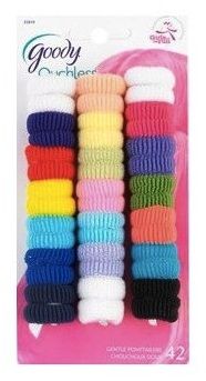 Goody 32819 Ouchless Tiny Terry Ponytailers, 42 pcs per Blister Pack, Mixed Colors, Turn your ponytail from dull to dazzling by tying it with these Ponytailers, Can Hold your hair without pain all day long, Can minimize holdup, Can reduce hair breakage, No Metal, Gentle and Comfortable, UPC 041457328194 (GOODY32819 GOODY 32819 GOODY-32819)