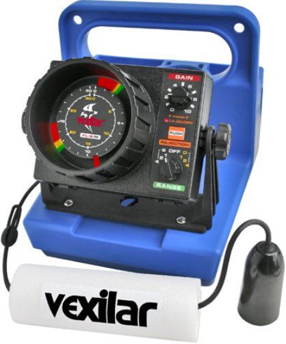 Vexilar GP0819 Model FL-8SE Genz Pack Flasher with 19 Degree Ice-Ducer; Frequency 200 kHz; Display resolution 525 segments; Pre-drilled holes for optional accessories; Easy access semi-enclosed battery compartment; Built-in transducer holder fits all sizes of Ice-Ducers; Specially designed base fits on top of a five gallon bucket; UPC 052762090003 (GP-0819 GP 0819 FL8SE FL 8SE)