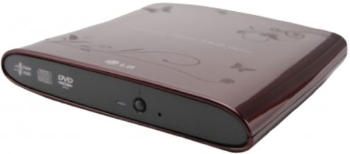 LG GP08NU6R Super-Multi Portable Slim DVD Rewriter, Plug and Burn, Slim External - Connects Via USB 2.0, MAX 8x DVD+/-R Write Speed, MAX 24x CD Write Speed, Supports Double Layer +R Dual Layer-R DISCS (8.5GB), Red Color (GP08NU6R GP-08NU6R GP08NU6-R GP 08NU6R GP08NU6 R)