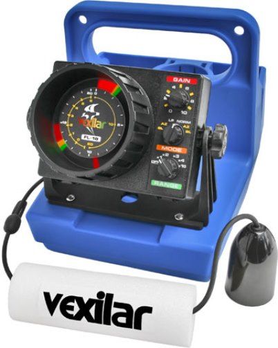 Vexilar GP1812 Model FL-18 Genz Pack Flasher with 12 Degree Ice-Ducer, High Resolution Display 525 Bits, Power and Sensitivity 400 Watts Peak-to-Peak, Frequency 200 kHz, Built-in transducer holder fits all sizes of Ice-Ducers, Specially designed base fits on top of a five gallon bucket, Pre-tapped transducer support eye-bolt hole, UPC 052762090010 (GP-1812 GP 1812 FL18 FL 18)