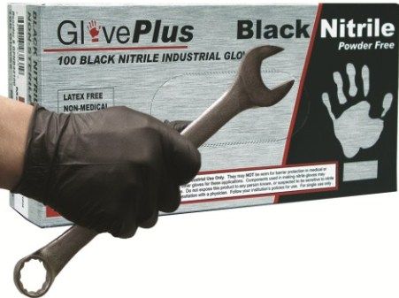 GlovePlus GPNB48100 Extra Large Black Powder Free Textured Industrial Grade Black Nitrile Gloves, Provide superior comfort and strength, combined with unsurpassed tactile sensitivity, 3X The Puncture Resistance Of Latex Or Vinyl, Superb Tensile Strength, 108 +/- 10 mm Width, 230 +/- 5mm Length, 100 gloves per box, UPC 697383935571 (GPNB-48100 GPNB 48100 GPN-B48100 GP-NB48100)