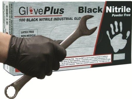 GlovePlus GPNB49100 Ext. Extra Large Black Powder Free Textured Industrial Grade Black Nitrile Gloves, Provide superior comfort and strength, combined with unsurpassed tactile sensitivity, 3X The Puncture Resistance Of Latex Or Vinyl, Superb Tensile Strength, 117 +/- 10 mm Width, 230 +/- 5mm Length, 100 gloves per box, UPC 697383935687 (GPNB-49100 GPNB 49100 GPN-B49100 GP-NB49100)