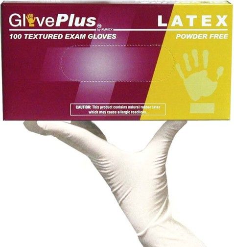 GlovePlus GPPFT48100 Extra Large Powder Free Textured Medical Grade Latex Gloves, Natural, Beaded Cuff, Low Residual Protein, Superb Tensile Strength, Chlorinated with no residual powder, 100 gloves per box, 116 +/- 5 mm Width, 240 +/- 10 mm Length, UPC 697383400444 (GPPFT-48100 GPPFT 48100 GP-PFT48100 GPP-FT48100 GPPF-T48100)
