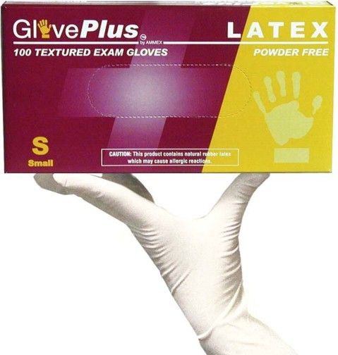 GlovePlus GPPFT42100 Small Powder Free Textured Medical Grade Latex Gloves, Natural, Beaded Cuff, Low Residual Protein, Superb Tensile Strength, Chlorinated with no residual powder, 100 gloves per box, 85 +/- 5 mm Width, 240 +/- 10 mm Length, UPC 697383400413 (GPPFT-42100 GPPFT 42100 GP-PFT42100 GPP-FT42100 GPPF-T42100)