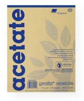 Grafix 5CL0912 9" x 12" Biodegradable Clear Acetate; Grafix acetate has been certified as 100% biodegradable in the U.S; and Europe; This cellulose diacetate film, which is made from wood pulp, can be recycled, composted, or incinerated; Biodegradable seal on package; Use this general purpose film for overlays, color separations, and layouts; UPC 096701111169 (GRAFIX5CL0912 GRAFIX-5CL0912 OVERLAYS)  