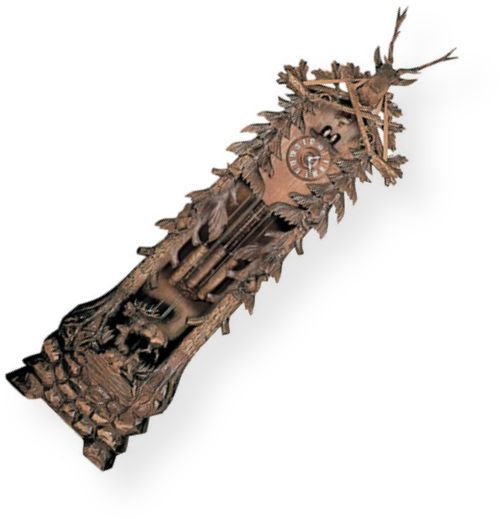 River City Clocks Grandfather-Deer Carving Cuckoo Clocks; Finish : Brown; Dimensios : 82