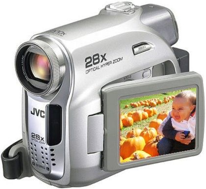 JVC GR-D347US Remanufactured mini DV Camcorder, Digital Camcorder For MiniDV Tapes, JPEG Works with MiniSD Card, 34x Optical Zoom, 800x Digital Zoom, 2.5