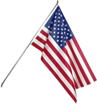 GRIP On Tools 78306 American Flag Pole Kit, Heavy-duty adjustable cast 6' aluminum pole, Heavy-duty American Flag, UPC 097257783060 (GRIP78306 GRIP-78306 78-306 783-06) 