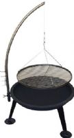 GRIP On Tools 78388 Deluxe 25" Fire Pit, Complement your patio decor with this heavy duty steel bowl, Use to burn firewood or as a multi-purpose camping grill for preparing meals, Heavy duty one piece steel bowl with adjustable hanging grill, UPC 097257783886 (GRIP78388 GRIP-78388 78-388 783-88)  