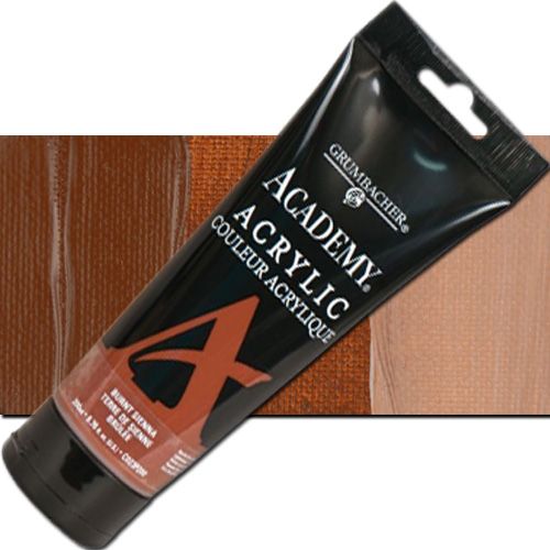 Grumbacher C023P200 Academy, Acrylic Paint 200ml Burnt Sienna; Smooth, rich paint made from finely ground pigments can be thinned with water or thickened with mediums for different effects; Plastic tube; Grumbacher Academy Acrylics are highly pigmented, resulting in superior tinting strength at a single student price; UPC 014173376121 (GRUMBACHERC023P200 GRUMBACHER C023P200 ALVIN GBC023P200 200ML 00605-8042 ACRYLIC BURNT SIENNA)