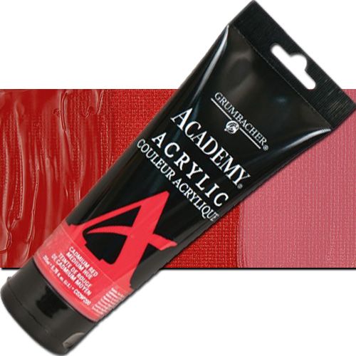 Grumbacher C029P200 Academy, Acrylic Paint 200ml Cadmium Red Medium Hue; Smooth, rich paint made from finely ground pigments can be thinned with water or thickened with mediums for different effects; Plastic tube; Grumbacher Academy Acrylics are highly pigmented, resulting in superior tinting strength at a single student price; UPC 014173376145 (GRUMBACHERC029P200 GRUMBACHER C029P200 ALVIN GBC029P200 200ML 00605-4542 ACRYLIC CADMIUM RED MEDIUM HUE)