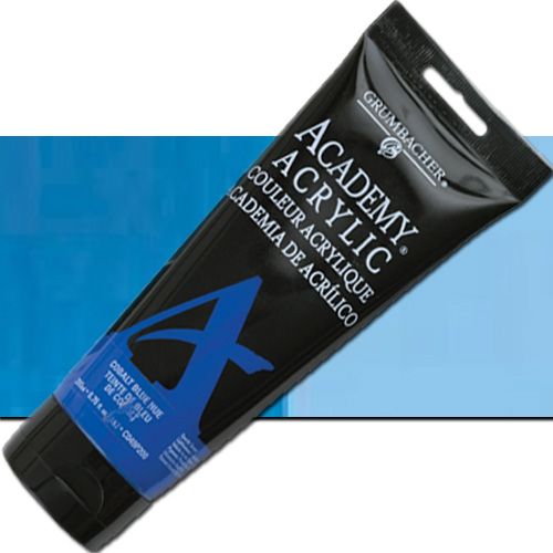 Grumbacher C049P200 Academy, Acrylic Paint 200ml Cobalt Blue Hue; Smooth, rich paint made from finely ground pigments can be thinned with water or thickened with mediums for different effects; Plastic tube; Grumbacher Academy Acrylics are highly pigmented, resulting in superior tinting strength at a single student price; UPC 014173376183 (GRUMBACHERC049P200 GRUMBACHER C049P200 ALVIN GBC049P200 200ML 00605-5192 ACRYLIC COBALT BLUE HUE)