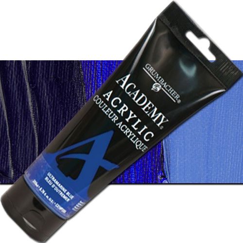 Grumbacher C219P200 Academy, Acrylic Paint 200ml Ultramarine Blue; Smooth, rich paint made from finely ground pigments can be thinned with water or thickened with mediums for different effects; Plastic tube; Grumbacher Academy Acrylics are highly pigmented, resulting in superior tinting strength at a single student price; UPC 014173376244 (GRUMBACHERC219P200 GRUMBACHER C219P200 ALVIN GBC219P200 200ML 00605-5232 ACRYLIC ULTRAMARINE BLUE)
