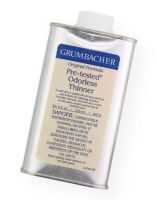 Grumbacher GB5658 Pre-Tested Odorless Paint Thinner 8 oz; Crystal clear, organic solvent for thinning oil colors, cleaning brushes, and painting accessories; Shipping Weight 1.00 lb; Shipping Dimensions 2.75 x 1.5 x 5.5 in; UPC 014173356307 (GRUMBACHERGB5658 GRUMBACHER-GB5658 PRE-TESTED-GB5658 PAINTING) 