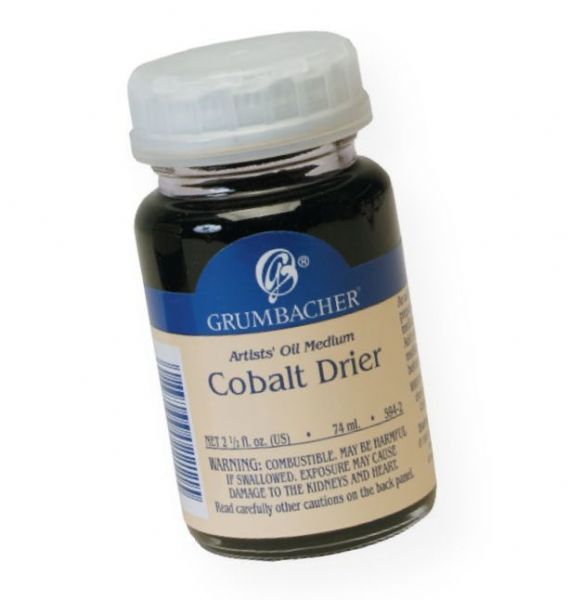 Grumbacher GB5942 Cobalt Drier; For artists' oil colors; Use sparingly with mediums or add directly to color; 74ml/2.5 oz; Shipping Weight 0.35 lb; Shipping Dimensions 1.88 x 1.88 x 3.38 in; UPC 014173356574 (GRUMBACHERGB5942 GRUMBACHER-GB5942 ARTWORK)