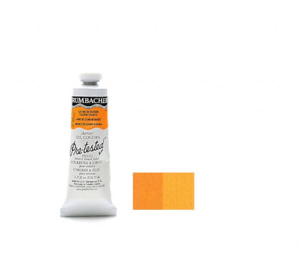 Grumbacher GBP031GB Pre-Tested Artists' Oil Color Paint 37ml Cadmium-Barium Yellow Deep; The rich, creamy texture combined with a wide range of vibrant colors make these paints a favorite among instructors and professionals; Each color is comprised of pure pigments and refined linseed oil, tested several times throughout the manufacturing process; UPC 014173352828 (GRUMBACHERGBP031GB GRUMBACHER-GBP031GB PRE-TESTED-GBP031GB PAINTING)