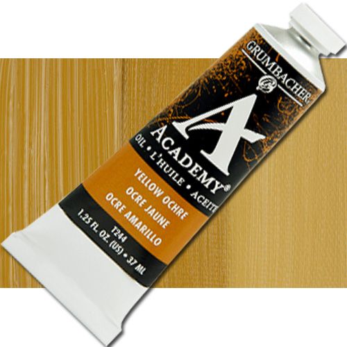 Grumbacher Academy GBT244B Oil Paint, 37 ml, Yellow Ochre; Quality oil paint produced in the tradition of the old masters; The wide range of rich, vibrant colors has been popular with artists for generations; 37ml tube; Transparency rating: SO=semi-opaque; Dimensions 3.25