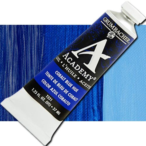 Grumbacher Academy GBT321B Oil Paint, 37 ml, Cobalt Blue Hue; Quality oil paint produced in the tradition of the old masters; The wide range of rich, vibrant colors has been popular with artists for generations; 37ml tube; Transparency rating: O=opaque; Dimensions 3.25