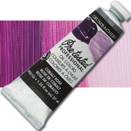 Grumbacher Pre-Tested P051G Artists' Oil Color Paint, 37ml, Cobalt Rose; The rich, creamy texture combined with a wide range of vibrant colors make these paints a favorite among instructors and professionals; Each color is comprised of pure pigments and refined linseed oil, tested several times throughout the manufacturing process; UPC 014173352934 (GRUMBACHER ALVIN PRETESTED P051G OIL 37ml COBALT ROSE)
