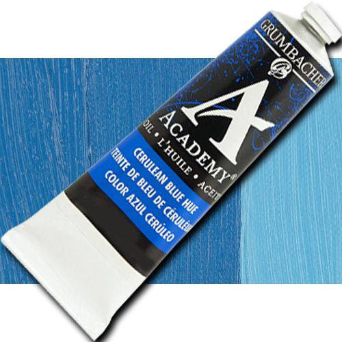 Grumbacher T039 Academy, Oil Paint, 37ml, Cerulean Blue Hue; Quality oil paint produced in the tradition of the old masters; The wide range of rich, vibrant colors has been popular with artists for generations; 37ml tube; Transparency rating: O=opaque; Dimensions 3.25