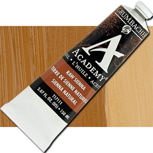 Grumbacher Academy T17111 Oil Paint, 150ml, Raw Sienna; Quality oil paint produced in the tradition of the old masters; The wide range of rich, vibrant colors has been popular with artists for generations; Transparency rating: T=transparent, ST=semitransparent, O-opaque, SO=semi-opaque; Dimensions 2.00