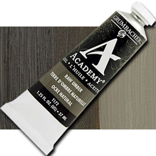 Grumbacher T172 Academy, Oil Paint, 37ml, Raw Umber; Quality oil paint produced in the tradition of the old masters; The wide range of rich, vibrant colors has been popular with artists for generations; 37ml tube; Transparency rating: ST=semitransparent; Dimensions 3.25