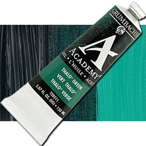 Grumbacher Academy T20511 Oil Paint, 150ml, Phthalo Green Blue Shade; Quality oil paint produced in the tradition of the old masters; The wide range of rich, vibrant colors has been popular with artists for generations; Transparency rating: T=transparent, ST=semitransparent, O-opaque, SO=semi-opaque; Dimensions 2.00