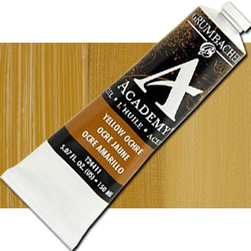 Grumbacher Academy T24411 Oil Paint, 150ml, Yellow Ochre; Quality oil paint produced in the tradition of the old masters; The wide range of rich, vibrant colors has been popular with artists for generations; Transparency rating: T=transparent, ST=semitransparent, O-opaque, SO=semi-opaque; Dimensions 2.00