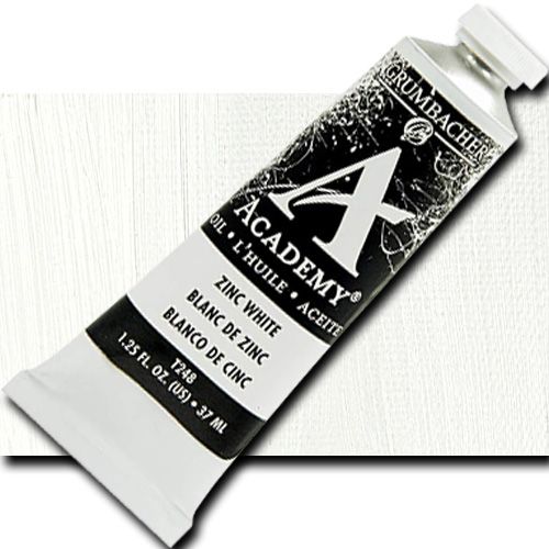 Grumbacher T248 Academy, Oil Paint, 37ml, Zinc White; Quality oil paint produced in the tradition of the old masters; The wide range of rich, vibrant colors has been popular with artists for generations; 37ml tube; Transparency rating: SO=semi-opaque; Dimensions 3.25