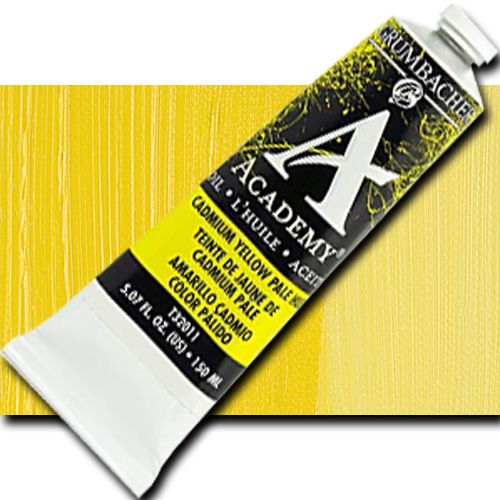 Grumbacher T320 Academy, Oil Paint, 37ml, Cadmium Yellow Pale Hue; Quality oil paint produced in the tradition of the old masters; The wide range of rich, vibrant colors has been popular with artists for generations; 37ml tube; Transparency rating: O=opaque; Dimensions 3.25