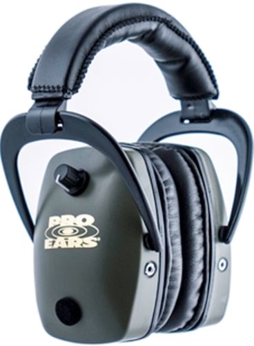 Pro Ears GS-DPS-G Gold Series Pro Slim Ear Muffs, Green; Lowest profile cup for maximum concealment; Light weight for extended hunting; Contoured cup for turkey, duck and bird hunting; Scanner compatible for motor sports spectators; Cup size is suitable for the youth shooter; Low weight makes this ideal for female shooters; UPC 751710063228 (GSDPSG GSDPS-G GS-DPSG GS-DPS)