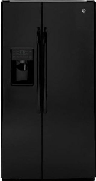 GE General Electric GSHF9NGYBB Side-by-Side Refrigerator, 29.1 Cu. Ft. Total Capacity, 17.97 Cu. Ft. Fresh Food Capacity, 11.12 Cu. Ft. Freezer Capacity, TurboCool Setting Temperature Management Features, External Electronic Digital w/ Actual Temperature Display Control Type, Factory-Installed Icemaker, Integrated with Cubes, Crushed Ice and Chilled Water Dispenser, 2 Snugger Clips, Black Color (GSHF9NGYBB GSHF-9NGYBB GSHF 9NGYBB GSHF9NGY-BB GSHF9NGY BB)