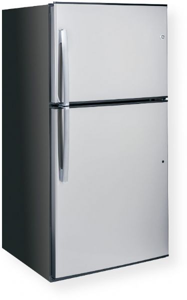 GE General Electric GTE21GSHSS Top Freezer Refrigerator, 21.2 Cu. Ft. Total Capacity, 15.1 Cu. Ft. Fresh Food Capacity, 6.1 Cu. Ft. Freezer Capacity, Air Tower Temperature Management System, Frost Free Defrost Type, Upfront Temperature Controls Control Type, 3 Total Glass, 2 Adjustable Spill Proof Fresh Food Cabinet Shelves, 3 Total, 2 Adjustable Humidity Fresh Food Cabinet Drawers, Stainless Steel, UPC 084691261513 (GTE21GSHSS GTE-21GSH-SS  GTE 21GSH SS)