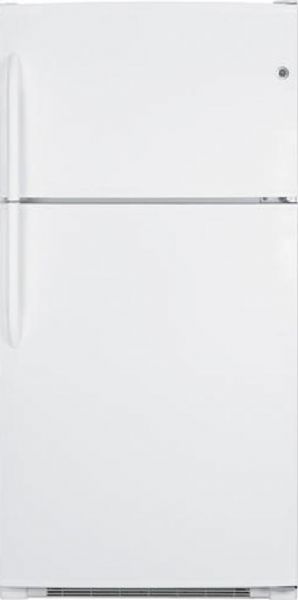 GE General Electric GTH21KCXWW Top Freezer Refrigerator, 21.0 cu. ft. Total, 14.9 cu. ft. Fresh Food, 6.1 cu. ft. Freezer, 24.5 cu. ft. Shelf Area, Illuminated Upfront Temperature Controls, 4 Glass Cabinet Shelves, 4 Split Cabinet Shelves - Adjustable, 4 Cabinet Shelves - Spillproof, 2 Adjustable Humidity Vegetable/Fruit Crispers, Deluxe Quiet Design, 1 Full Width -2 Positions Wire Freezer Compartment Shelves, White Color (GTH21KCX GTH-21KCX GTH 21KCX GTH21KCX-WW GTH21KCX WW)